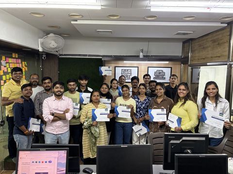 October 2026 batch group photo with certificates